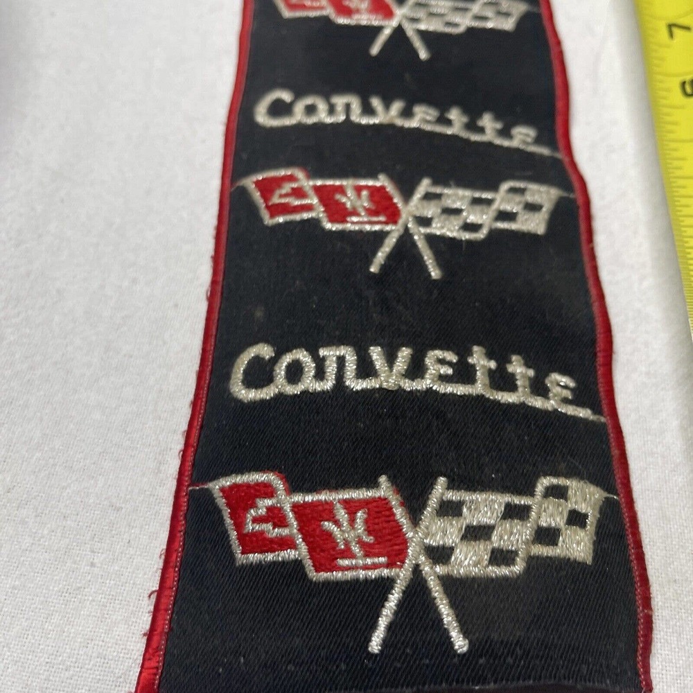Corvette 13 Inch Jacket Patch Black Red Checkered… - image 3